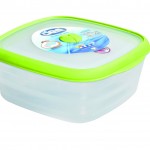 SQUARE CONTAINER blue, fuchsia, green CM.20X20XH.9 L.2,5