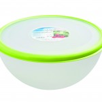 Salad bowl with lid blue, fuchsia, green - Lt. 4,5