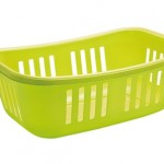 Rectangular perforated laundry basket cm.56x38xh21 lime green
