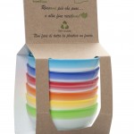 Set 6 Small bowls 12 x h 5 cm - Lt. 0,300 red, orange, yellow, green, blue, light blue