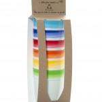 Set 6 water glasses 8 x h 9,5 cm - cc. 330 red, orange, yellow, green, blue, light blue