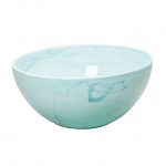 Salad bowl 24 x h 11 cm - Lt. 2,7 pink marble, green, blue